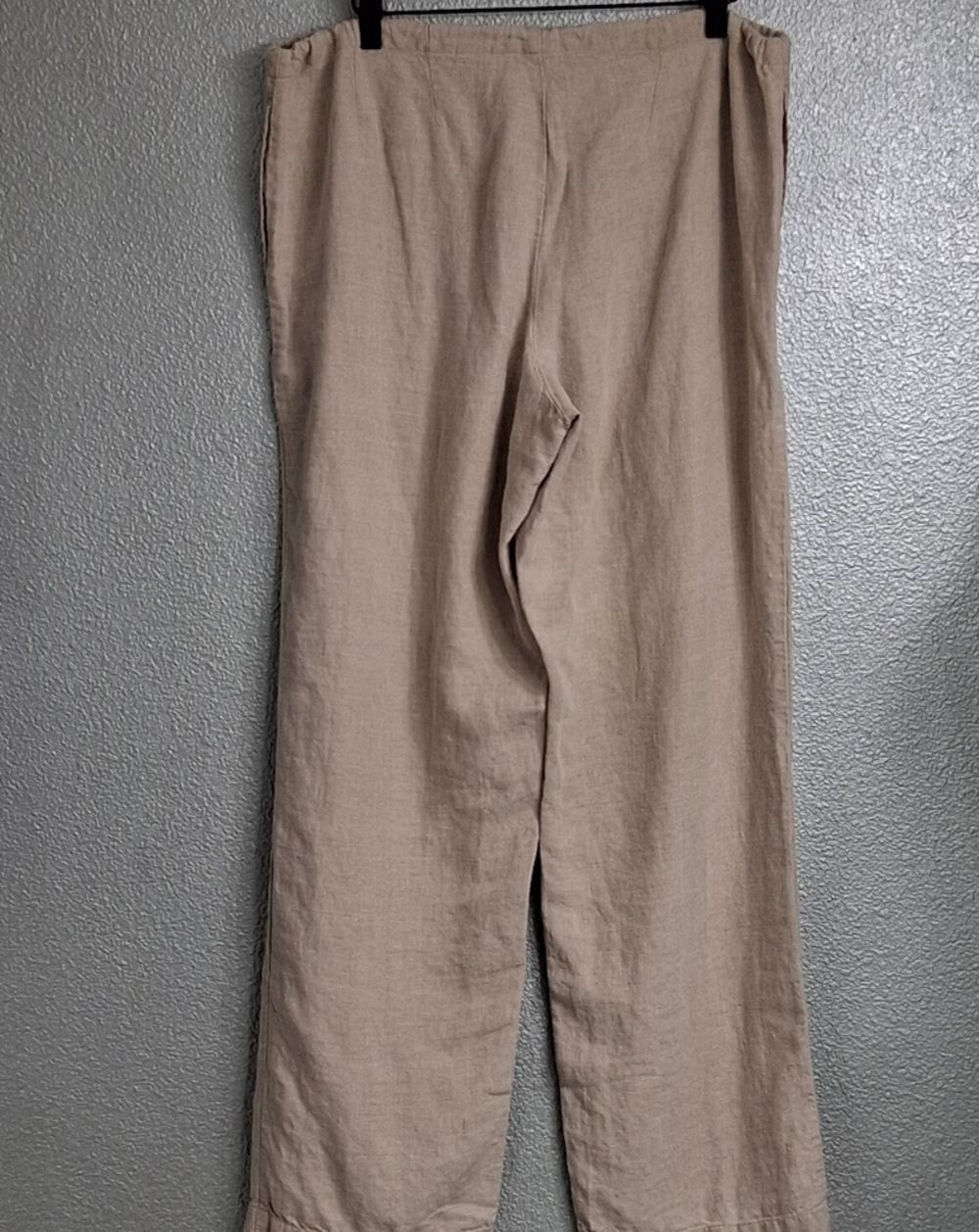 Tan 100% Linen Wide Leg Pants Size 12 - Picture 4 of 7